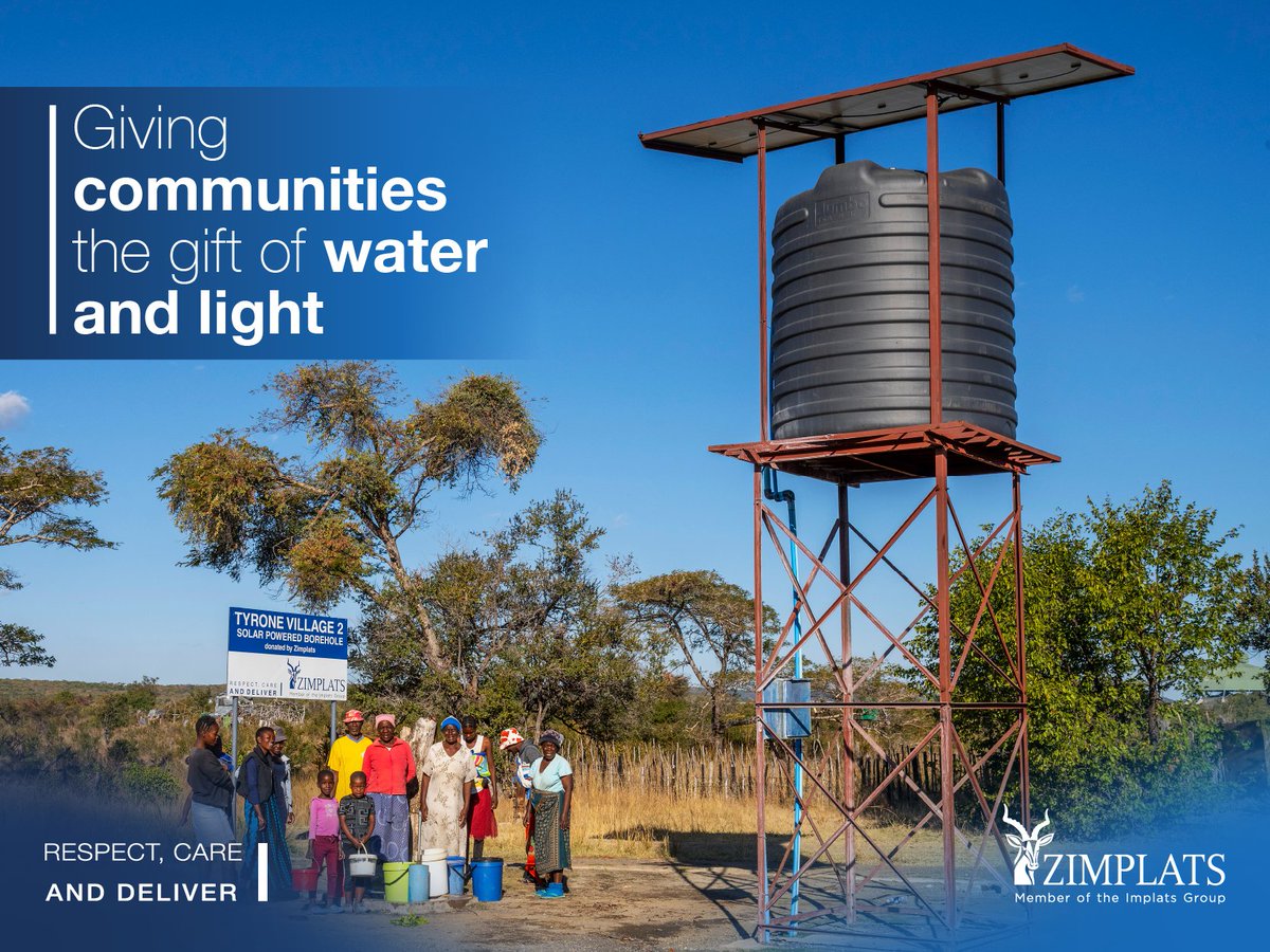 When communities have reliable access to water and light, dignity and opportunity follow. To date, Zimplats has drilled over 90 boreholes in communities around our operations, providing clean, safe water for both people and livestock.#CreatingSharedValue #ResponsibleMining