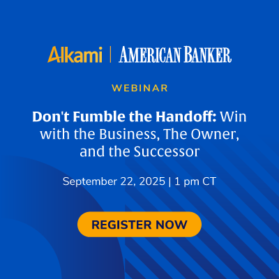 alkamitech's tweet image. 🚨 Today at 2pm ET: bit.ly/3K57BwV

Will your institution win the great wealth transfer?

Join @AmerBanker for this free webinar: Don’t Fumble the Handoff

#WealthTransfer #DigitalBanking #TechFin #Alkami #AmericanBanker