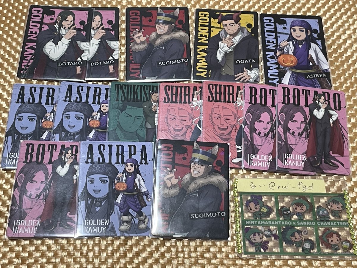 【交換・譲渡】ゴールデンカムイ　ゴカム　金カム　ローソン100 ロー100 カード

【譲】杉元、尾形、アシリパ、白石、房太郎、月島

【求】月島 アップ &gt;尾形 アップ ホロ
各1枚

3段目はホロ加工レア
都内お手渡し希望　❌郵送

交換と同時で1枚100円でお譲り可能です