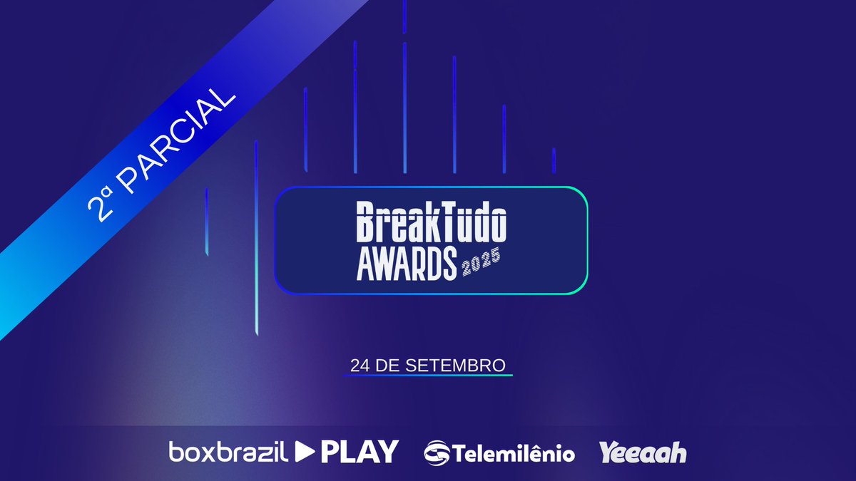 BreakTudo Awards (@breaktudoawards) on Twitter photo Na próxima quarta-feira (24) sai o segundo ranking parcial📊 das votações do BreakTudo Awards 2025✨
🗳️ Continue votando até 10/10 
🔗 vote.breaktudoawards.com #BreakTudoAwards Na próxima quarta-feira (24) sai o segundo ranking parcial📊 das votações do BreakTudo Awards 2025✨
🗳️ Continue votando até 10/10 
🔗 vote.breaktudoawards.com #BreakTudoAwards