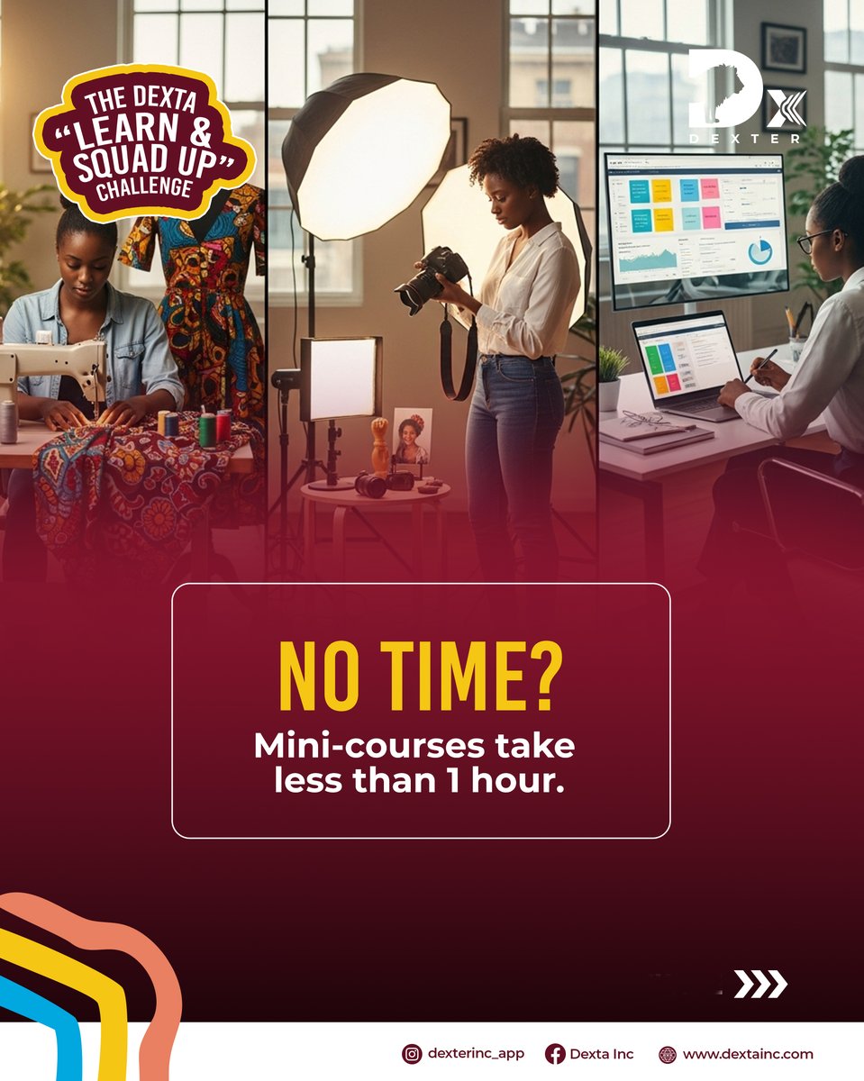 dextainc's tweet image. Yet to start your journey to winning big?

1️⃣ Follow our page

2️⃣ Sign up on DEXTA (app.dextainc.com)

3️⃣ Invite 3 friends to sign up

4️⃣ Complete 1 mini-course 🎓

5️⃣ Share your results, tag us, and use #DextaSquadChallenge

Entry closes on Sep 22nd.