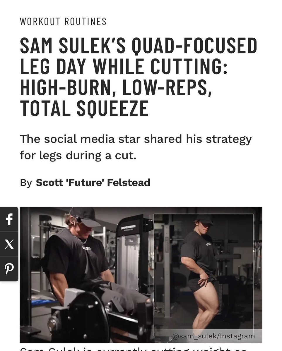 muscle_fitness's tweet image. SAM SULEK’S QUAD-FOCUSED LEG DAY WHILE CUTTING: HIGH-BURN, LOW-REPS, TOTAL SQUEEZE

The social media star shared his strategy for legs during a cut.
By Scott &apos;Future&apos; Felstead
@seen_everywhere 

Read Article 
muscleandfitness.com/workouts/worko…

#bodybuilder #bodybuilderprofile…
