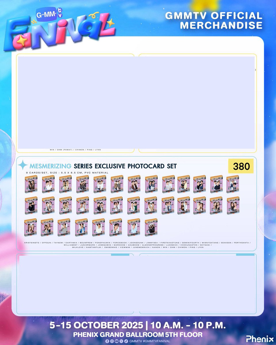 Rt สุ่มแจกหนังยาง 1 ชิ้นเลือกเมมได้ค่า 

💛 รับหิ้ว #GMMTVFANIVAL 
ลดราคาวันที่ 6/10 🤟🏻❤️

ราคาตามในภาพ ไม่ได้คูปองไซน์นะคะ
นัดรับหน้างาน / ส่งฟรี
ปิดรับวันพรุ่งนี้ค่า 

#ตลาดนัดเจมีไนน์โฟร์ท