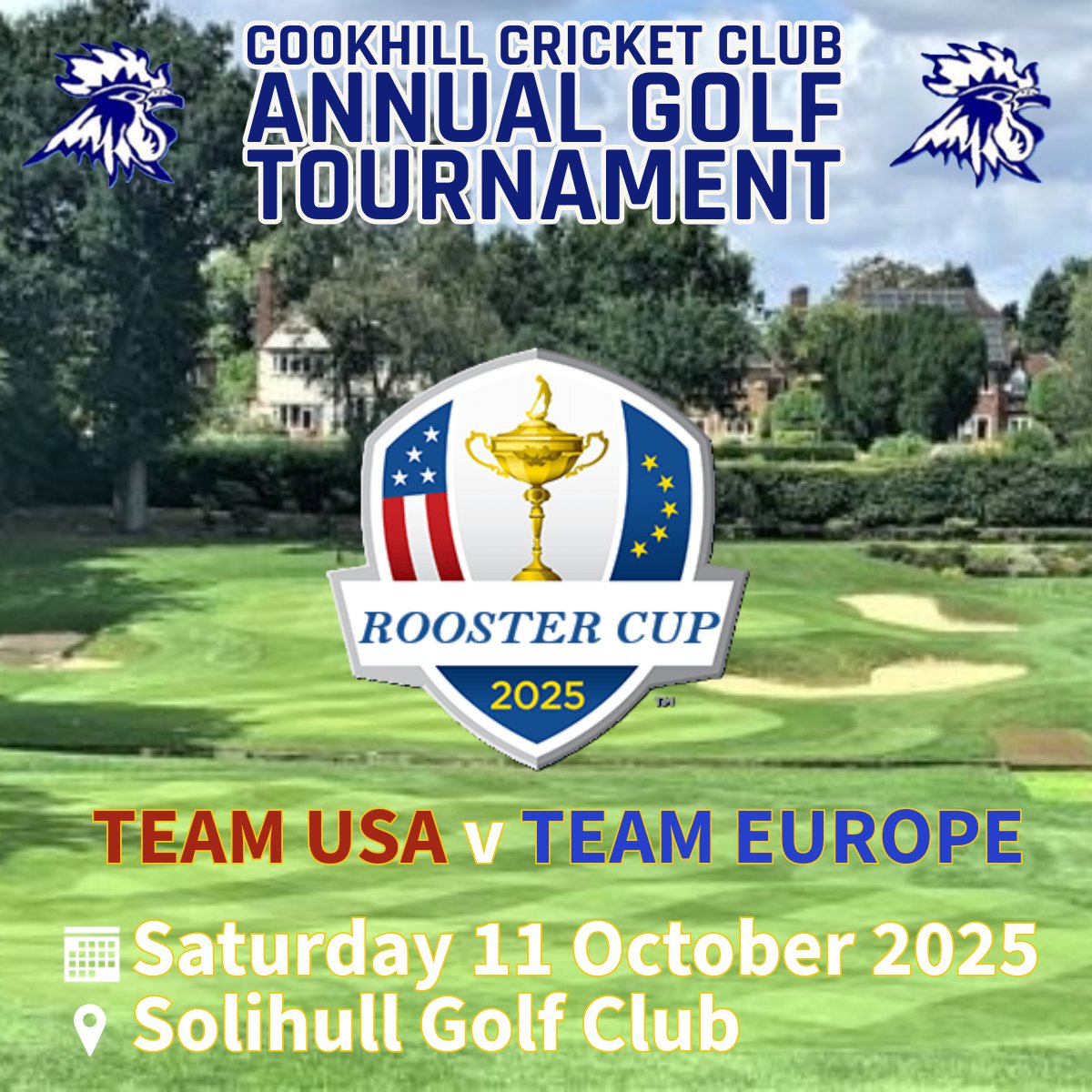 ⛳️FORE, not FOUR!⛳️

Ryder Cup fever takes grip this week, so a timely reminder The Rooster Cup is on Saturday 11 October 2025, Solihull Golf Club!

We plan out-of-season social events to ensure we get through the Winter months!

DM us for 2026 membership!

#YouuuRoosters 🏏🐔🐓