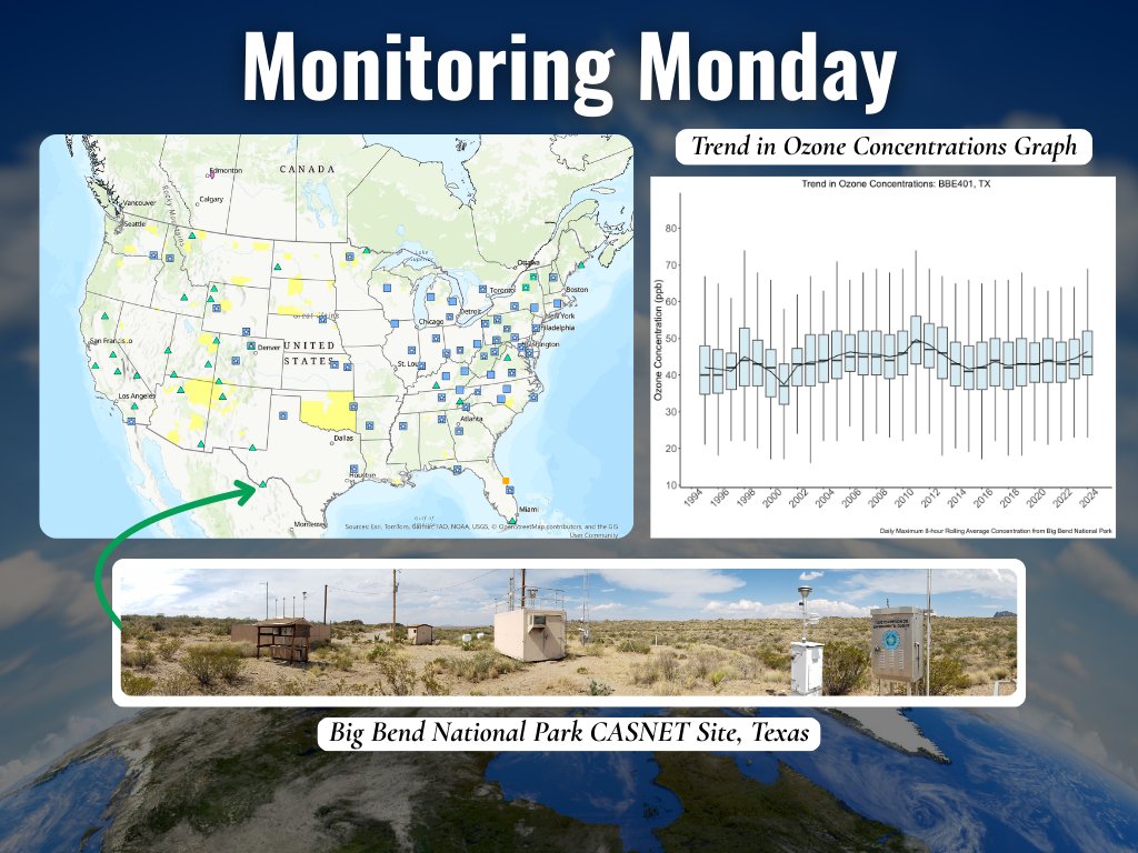 EPA's tweet image. This #MonitoringMonday, let’s visit the CASTNET site in Texas’ Big Bend National Park! Since 1995, this site has helped us learn about air quality in the Chihuahuan Desert. Learn more about the site at: spgv.io/6011Bbkv