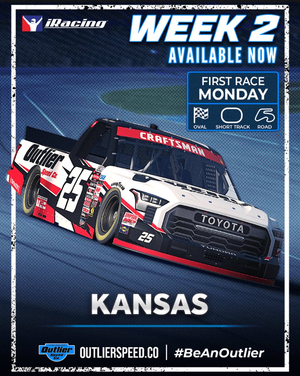 Kansas Speedway? More like Kans"asspee"dway. Come join us at Outlier Speed Co. and set the pace. 🏁

Individual Setups: outlierspeed.co

Subscriptions: outlierspeed.co/pricing-plans/…