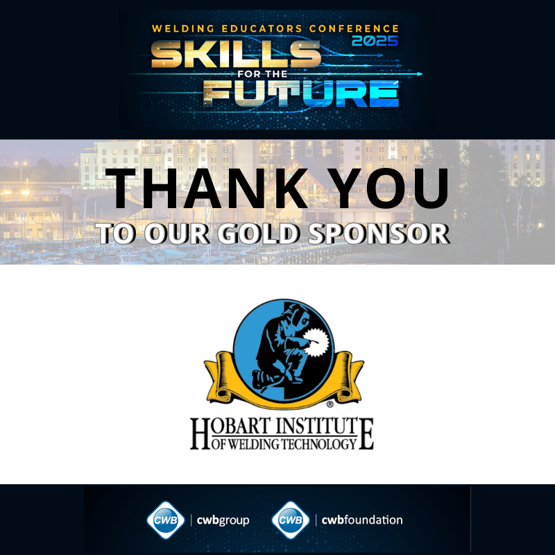 We would like to thank Hobart School of Welding for sponsoring our upcoming #WeldingEducatorsConference from October 22-23, 2025.

Learn More: ow.ly/wNwp50WIe0x