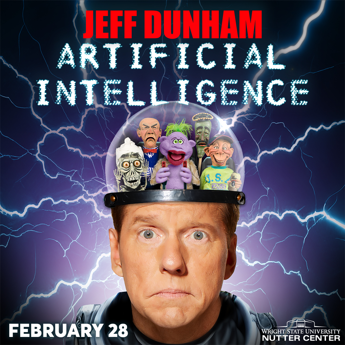 🎤 Get ready to laugh out loud! Jeff Dunham is bringing his Artificial Intelligence Tour to the WSU Nutter Center on Saturday, February 28. 🤖😂

Don’t miss your chance to see Jeff and his unforgettable cast of characters live on stage!

🎟 Tickets go on sale Monday, September 29