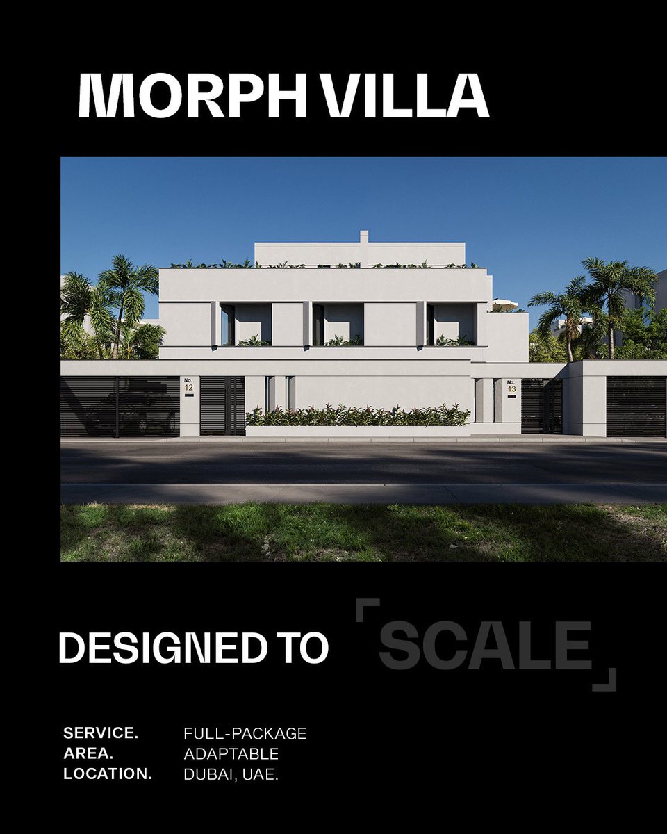 RalPlus's tweet photo. From one block to full villa adaptable villa plans. Morph Villa grows with you. A flexible design concept where your home adapts as your needs evolve. 
Check out more about the project here: 
https://t.co/nwhFirznHy 
#ralplus #morphvilla #dubai #modularity #architecturedesign https://t.co/kFSNwJPivO