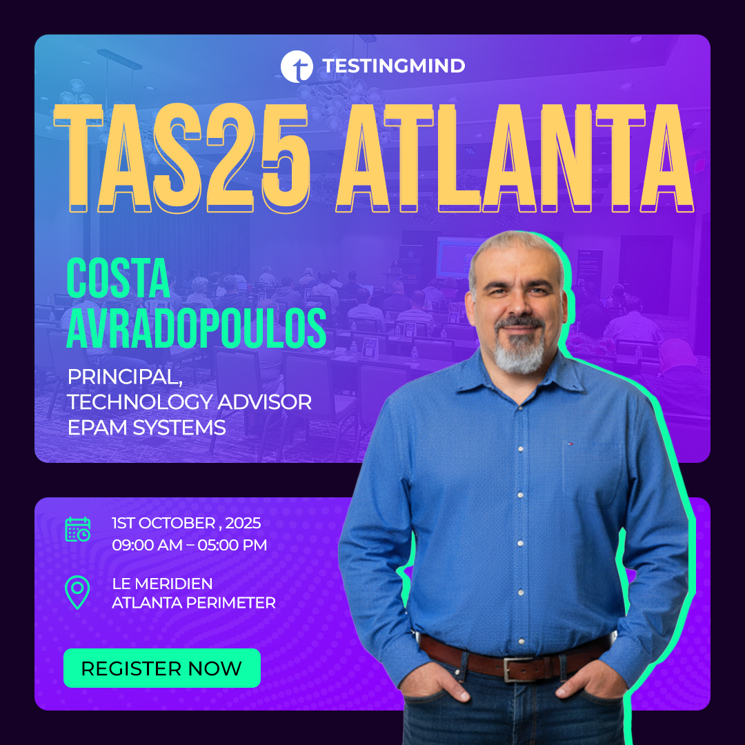 testingmindcon's tweet image. 🚀 Keynote Spotlight – Atlanta!
Costa Avradopoulos (EPAM Systems) will share Agentic Success by Design: A Framework for Feasibility & ROI-rated Code at Test Automation Summit.
📅 Oct 1, 2025 | In-person
🎟️ linkedin.com/smart-links/AQ…
#Testingmind #AgenticAI #TestAutomation