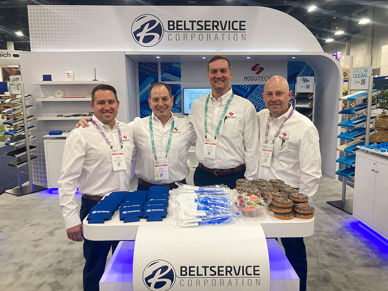 BeltserviceCorp's tweet image. The UBR - Beltservice Lightweight Division team had a fantastic time at #IBIE! Pictured here (from left to right) are Brian Klick, John Fasti, Andrew Martin &amp;amp; Michael Goodall.

beltservice.com/industries/food

#Modutech #ProTurn #ProClean #ProSync #ConveyorSolutions #FoodProcessing