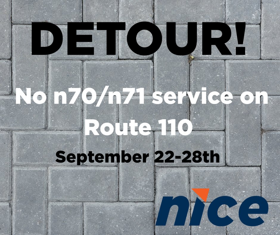 #NICEALERT

Farmingdale State College is closed this week.  As a result, there will be no service on Broadhallow Road. 

For details on this detour visit 
nicebus.com/Service-Alerts