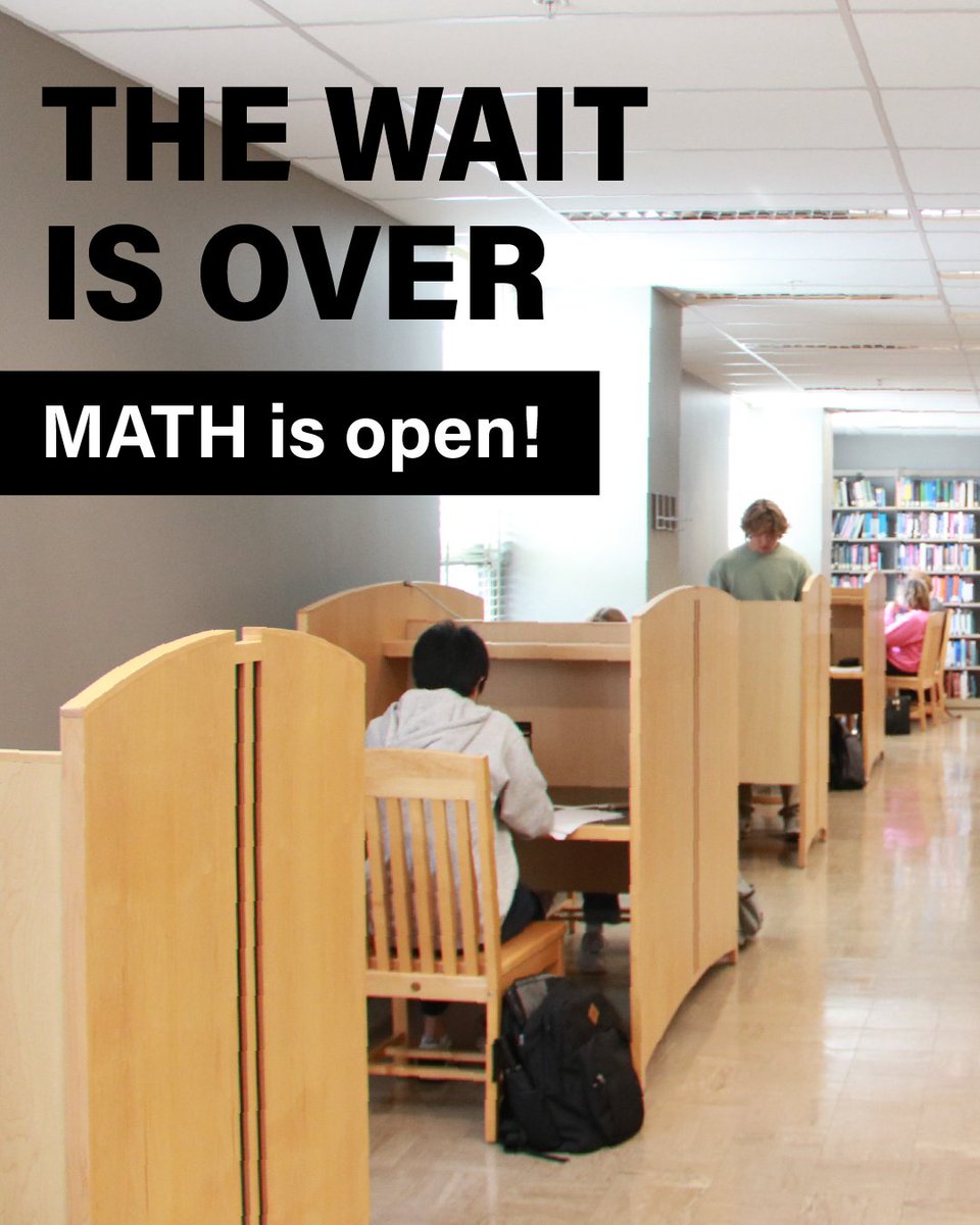 PurdueLibraries's tweet image. The MATH Library has partially reopened with updated spaces and a testing room for online exams (reservations required; unproctored). More info: hubs.la/Q03Kj8f30
