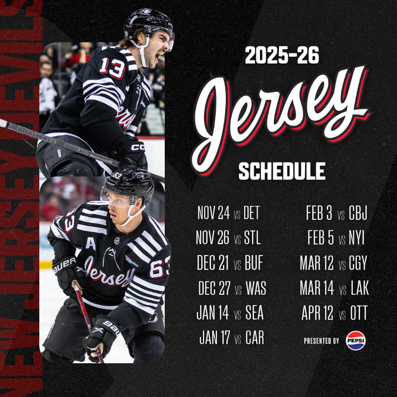 NJDevils's tweet photo. It said “Jersey” and changed the game.

Be here for every stop on The Jersey Jersey Bye Bye Tour as we celebrate the final season of our iconic threads.

#NJDevils | @pepsi