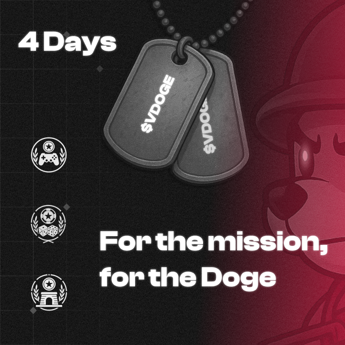 VietDogeToken's tweet photo. 4 Days. You know why we're here, and the General will deliver.
For the Mission, for $VDOGE https://t.co/XrlFay5ZaF
