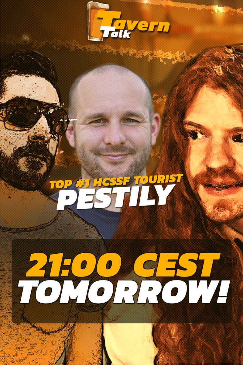 GhazzyTV's tweet image. Tomorrow at 21:00 CEST / 12:00 PT the Tavern Talk returns!
This time @DarthMicroT and I are bringing in the Rank 1 HCSSF Infernalist Gigachad Tourist @Pestily!