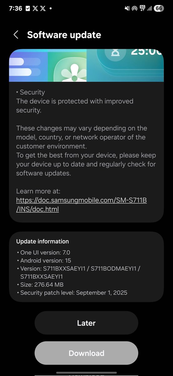 Thoshith__'s tweet photo. @tarunvats33 s23fe got September update in India 🇮🇳 https://t.co/W1xY2KPiog