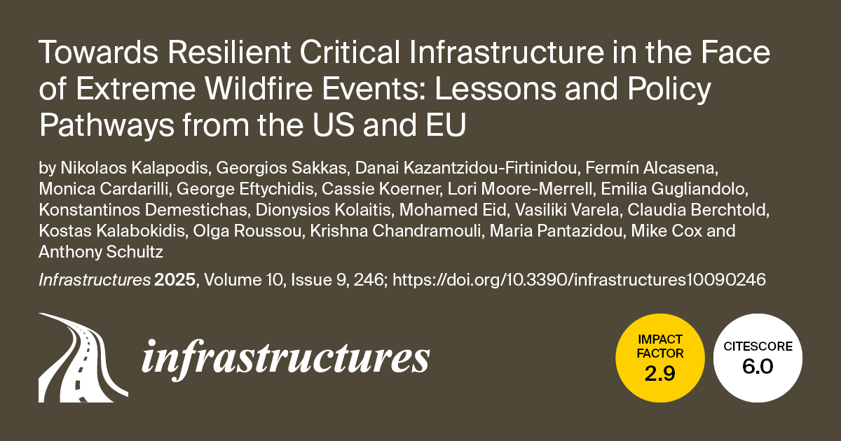 FIRE-RES (@fireresproject) on Twitter photo New FIRE-RES publication out now! 🆕#EWEs affect critical infrastructure 🚧Check this paper on <a href="/InfrastructMDPI/">Infrastructures MDPI</a>: a comparative analysis of how the 🇪🇺 & 🇺🇸are addressing the issue, with contributions from our partners <a href="/uaegean/">University Of Aegean</a>. Read the full paper here 🔗mdpi.com/2412-3811/10/9… New FIRE-RES publication out now! 🆕#EWEs affect critical infrastructure 🚧Check this paper on <a href="/InfrastructMDPI/">Infrastructures MDPI</a>: a comparative analysis of how the 🇪🇺 & 🇺🇸are addressing the issue, with contributions from our partners <a href="/uaegean/">University Of Aegean</a>. Read the full paper here 🔗mdpi.com/2412-3811/10/9…