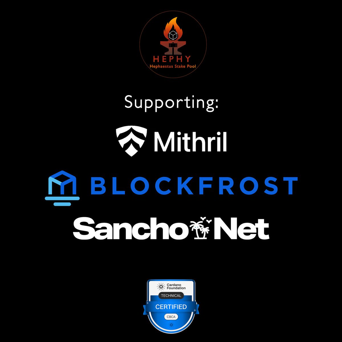 HephyPool's tweet image. Hephaestus Stake Pool [HEPHY]

💻 #Cardano SPO
🛡️ Mithril Signer
🧊 Blockfrost Icebreaker
🏝️ SanchoNet SPO

🎓 Cardano Academy Top 3 (All Time)

And now...

💰 Treasury Donatooooor

Consider staking with HEPHY

Pool ID: pool17n47upcpnzsdks0yd409nf79sg6hqy73twg87eddwh24uj745rt