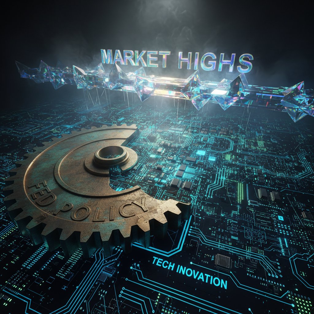 pmainardi's tweet image. Art inspired by today&apos;s financial headlines.

Title: &quot;Market&apos;s Edge&quot;

#EconomicMetaphor #FedTechFusion #MarketDynamics #FutureEconomy #DigitalArt #AIAndFinance
