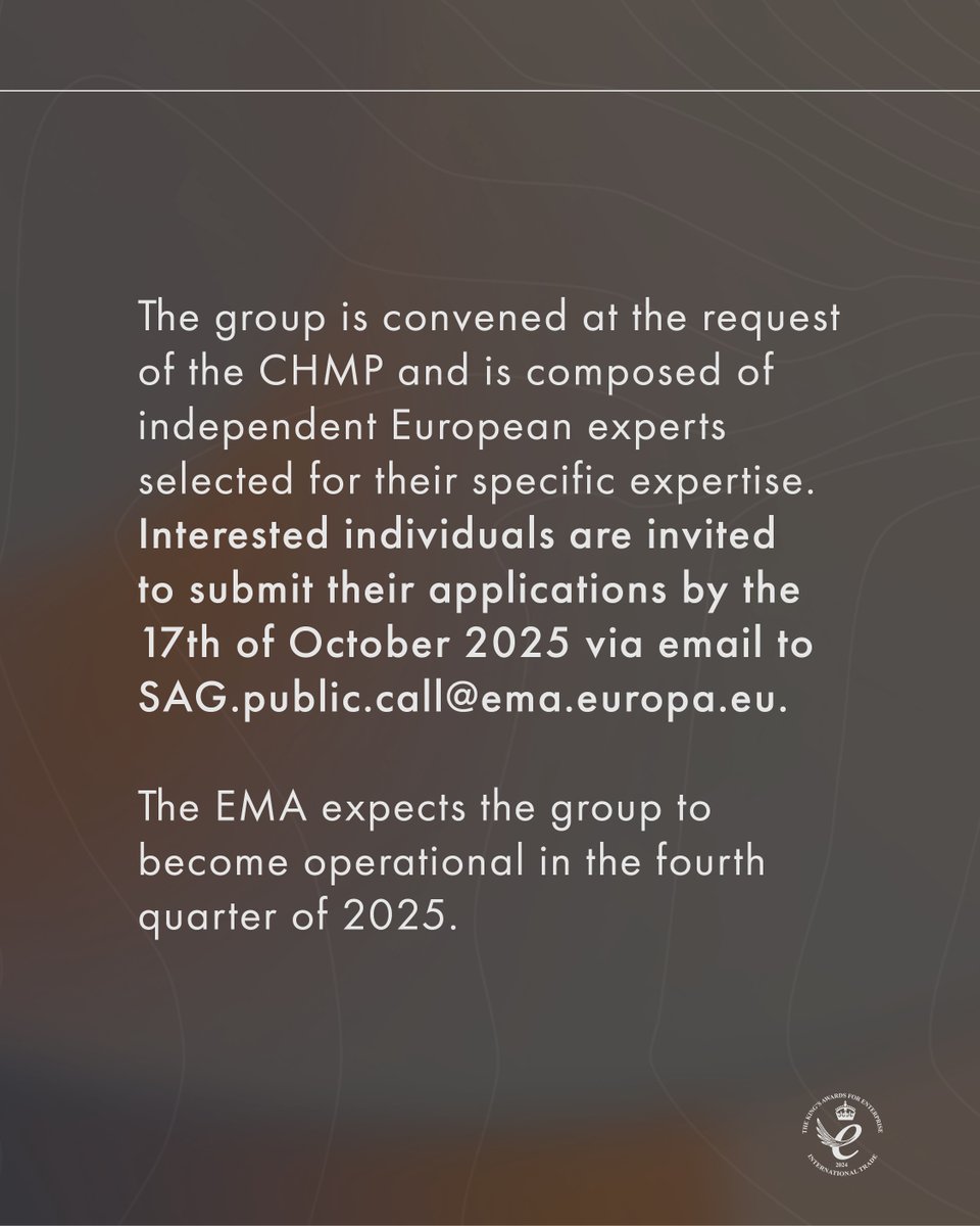 scendea's tweet image. The @EMA_News has announced a public call for experts to join its Scientific Advisory Group on Immune and Inflammatory Diseases.
-
Discover how Scendea can support your product development and regulatory activities: scendea.com/contact
-
#drugdevelopment #regulatorysupport