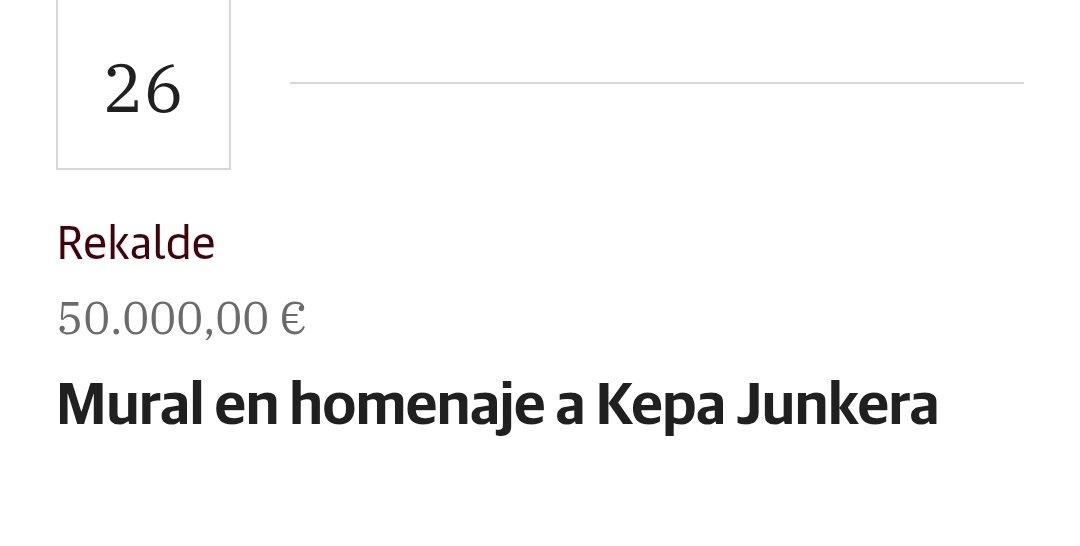 Algunos de los 50 proyectos a votar en los presupuestos participativos del Ayuntamiento de Bilbao, y su dotación económica. 
Curioso...