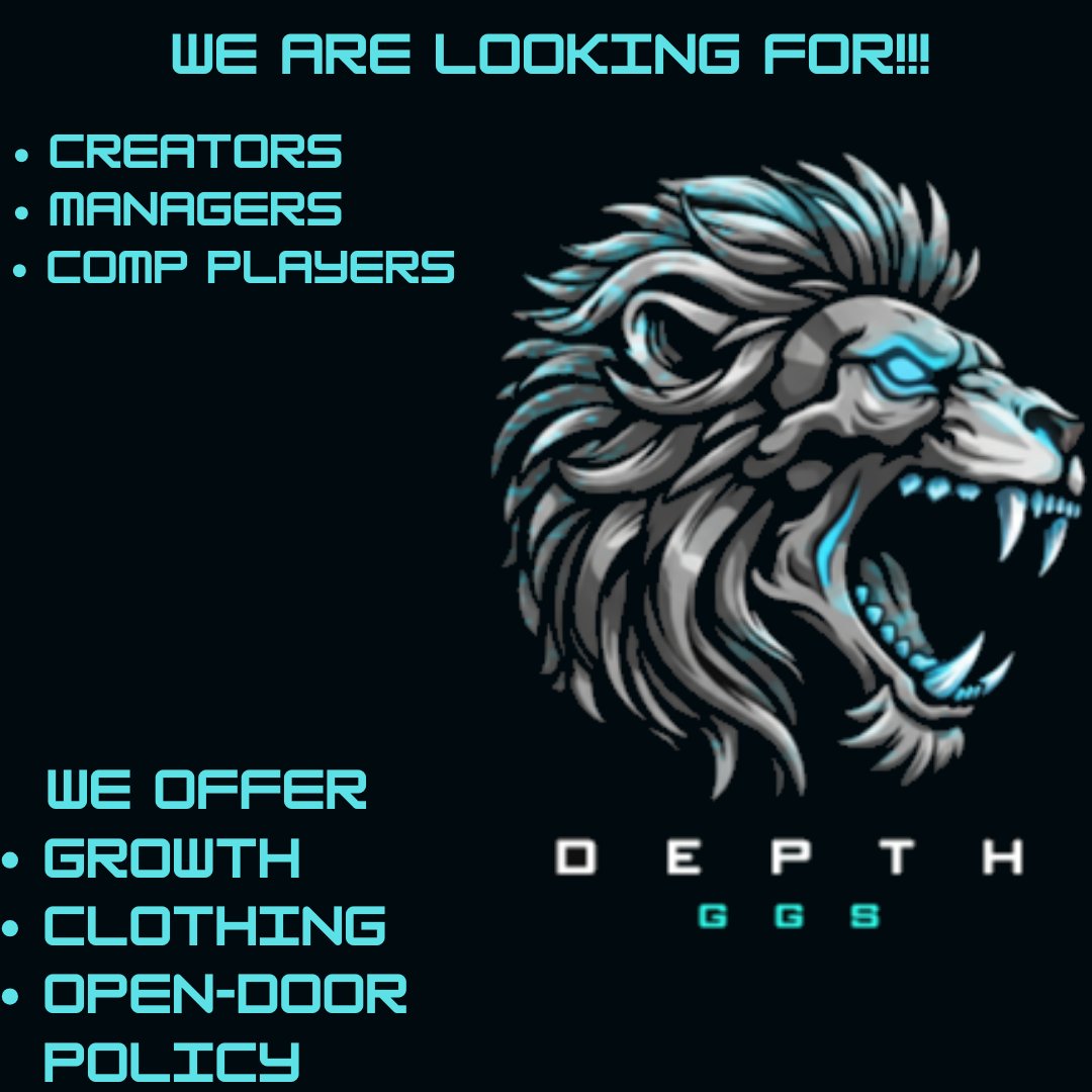 If you are looking for a new home let us know or 
<a href="/StyapOnTwitch/">Styap | Twitch</a> <a href="/DfxReaperz/">DGG | ReaPerZ</a> or <a href="/Skullstorm2/">Skullstorm</a> 
#recruitment #WeareDepthGGs #intothedeep #creators #home
