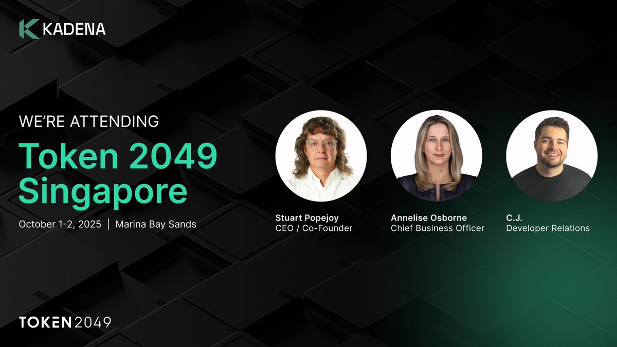 Kadena (@kadena_io) on Twitter photo Will you be at <a href="/token2049/">TOKEN2049</a>?
Connect with #Kadena as <a href="/SirLensALot/">Stuart Popejoy</a>, <a href="/AnneliseOsborne/">Annelise Osborne</a> and <a href="/SolidityDegen/">C.J</a> will be attending. Will you be at <a href="/token2049/">TOKEN2049</a>?
Connect with #Kadena as <a href="/SirLensALot/">Stuart Popejoy</a>, <a href="/AnneliseOsborne/">Annelise Osborne</a> and <a href="/SolidityDegen/">C.J</a> will be attending.