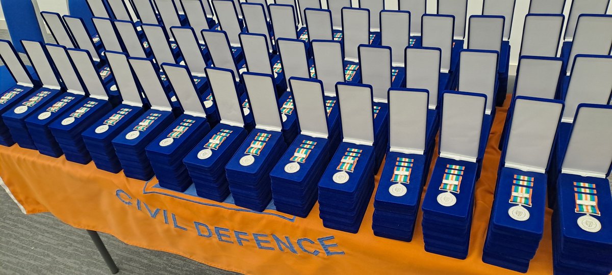 On Saturday, Civil Defence held the first of three national events to mark 75 years of Civil Defence in Ireland. Our thanks to Minister <a href="/lawlessj/">James Lawless</a> for officiating and <a href="/MaynoothUni/">Maynooth University</a> for hosting us. Around 350 Volunteers received a special medal to mark the 75 years.