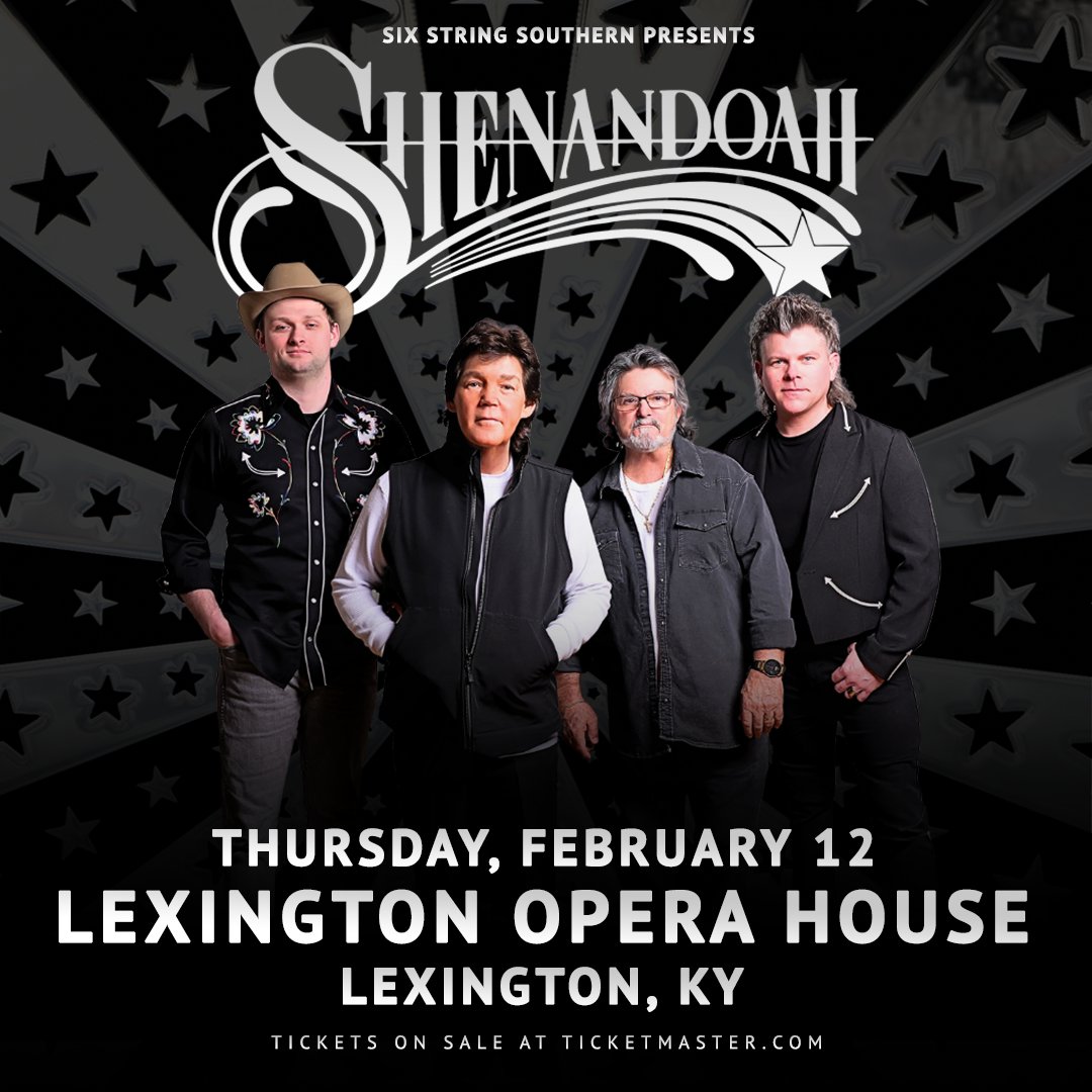 🚨ANNOUNCEMENT🚨

<a href="/Shenandoahband/">Shenandoah</a> takes over <a href="/LexOperaHouse/">Lexington Opera House</a> on February 12. Sing along to every word with the band that made country unforgettable.

🎟️ Presale begins Thursday, September 25 at 10 AM with code LEXOH and tickets go on sale Friday, September 26 at 10 AM.