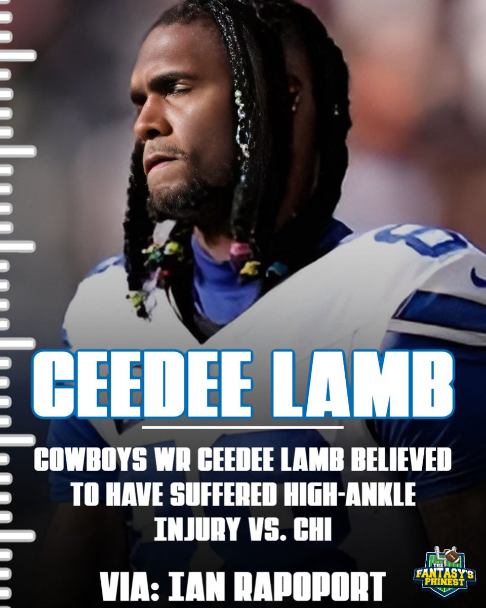 Cowboys WR Ceedee Lamb went down early in Week 3's game against the Chicago Bears.

Early reports are that it could be a high-ankle sprain. Lamb will undergo an MRI to see the severity of the injury and how long he could be out.

(via @rapsheet)