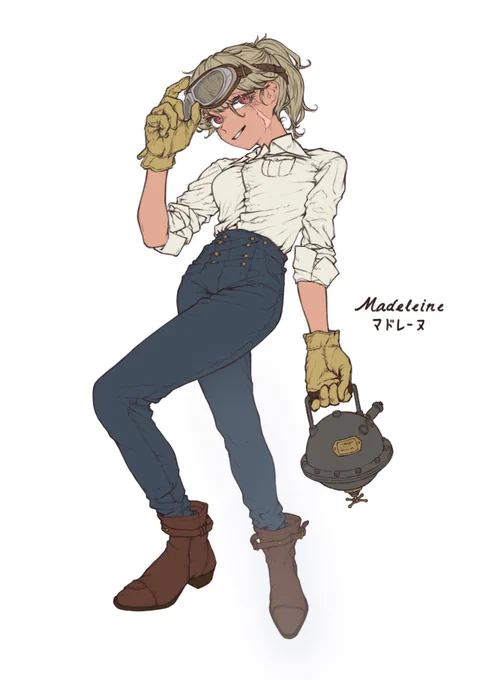 実はリサさんより古いオリキャラの褐色メカニック娘のマドレーヌちゃんです!!!!!!!よろしくお願いします!!!!!!!!!!!!