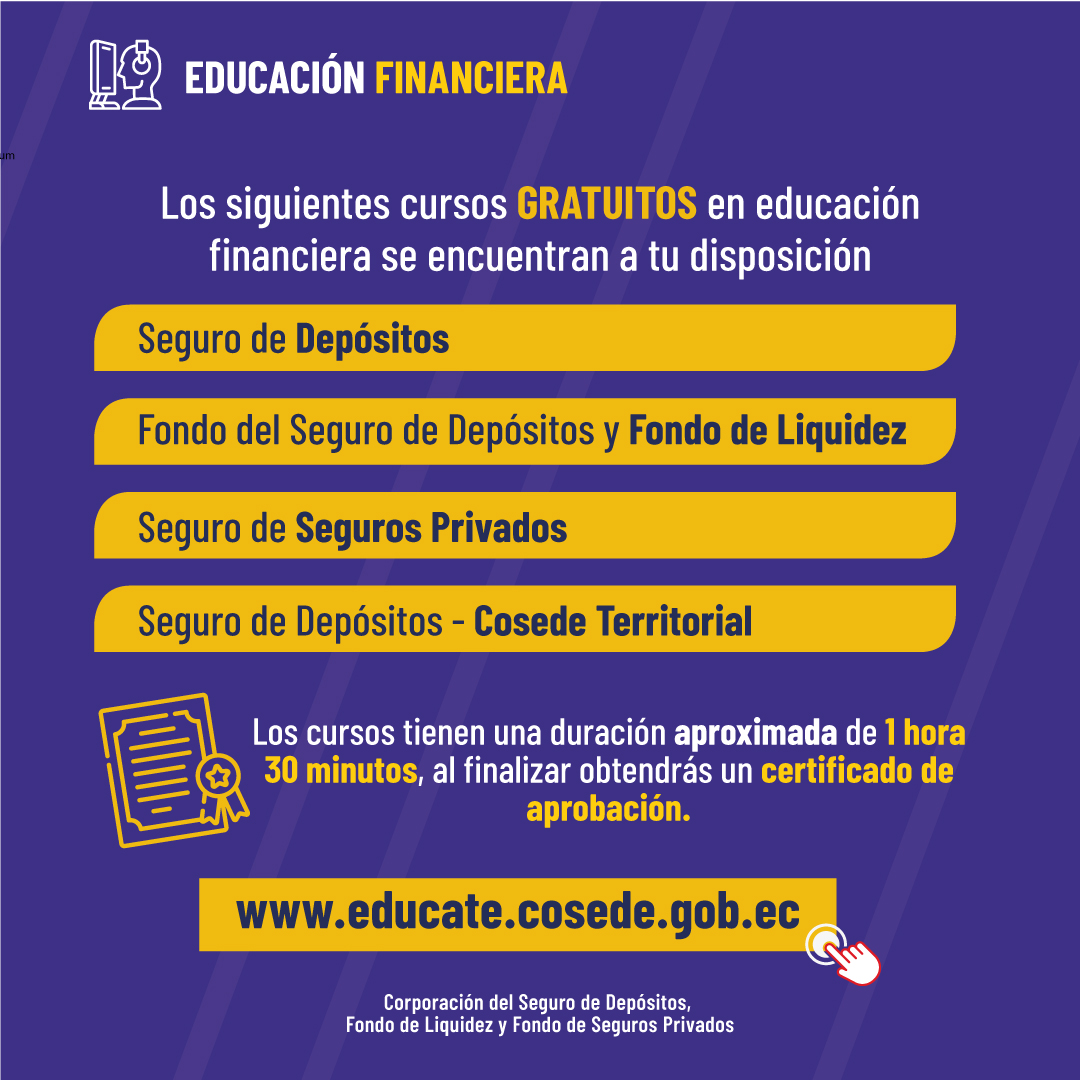 BcoBolivariano's tweet photo. Todos los cursos son gratuitos y podrás recibir un certificado de aprobación. 📜✨
Conoce más en : https://t.co/DleGaVTo3Y
#BancoBolivariano #EresLoQueNosMueve #COSEDE #EducaciónFinanciera https://t.co/dKmTXWEDd1
