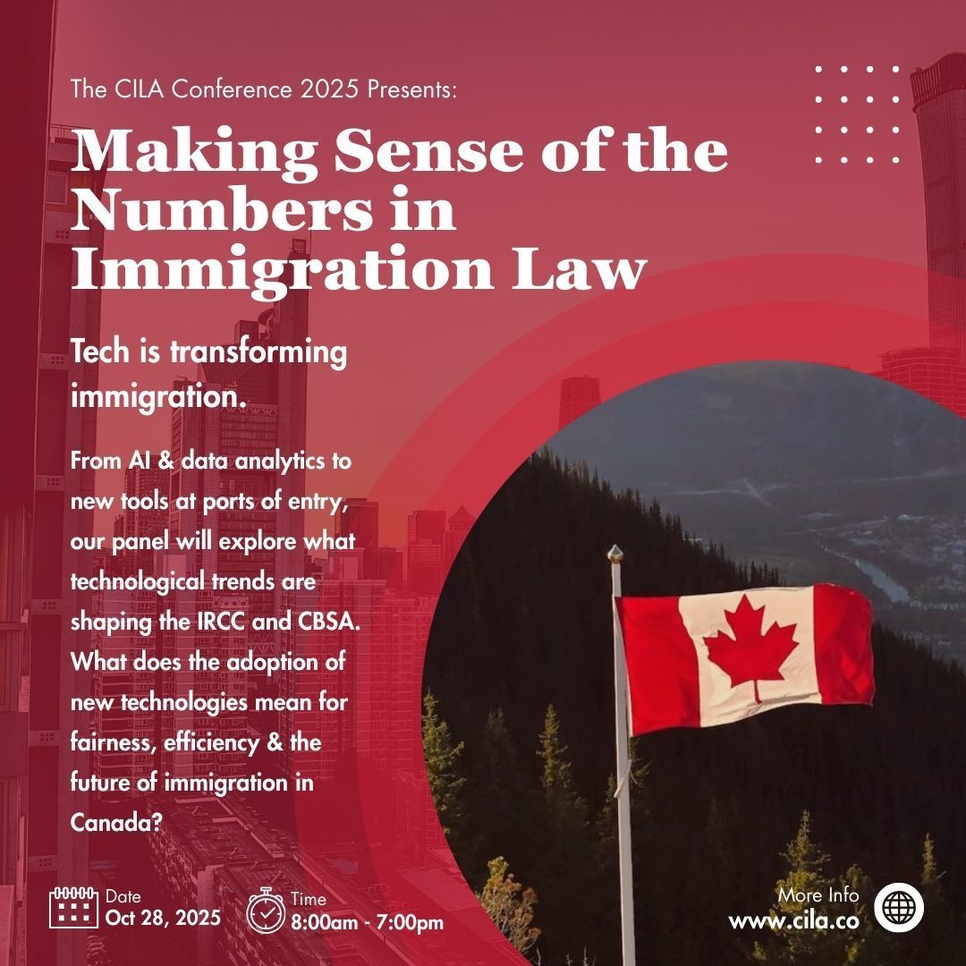 CILAvoice's tweet photo. 📊Immigration today is driven by numbers, technology, and innovation. This panel will explore issues around how the IRCC and CBSA are using the latest tech in reshaping immigration in Canada.

Register for the CILA Conference here: https://t.co/mcYZbMaaKV 

#ImmigrationLaw #CILA https://t.co/SmS27enLJ0