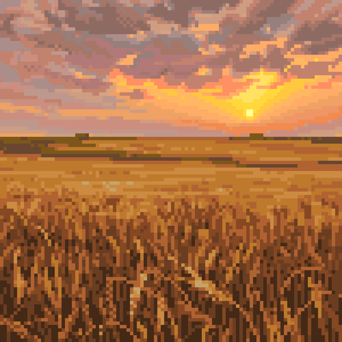 fluffySlipper1's tweet photo. Wheat sunset! #pixelart https://t.co/iiWsXJFPOT