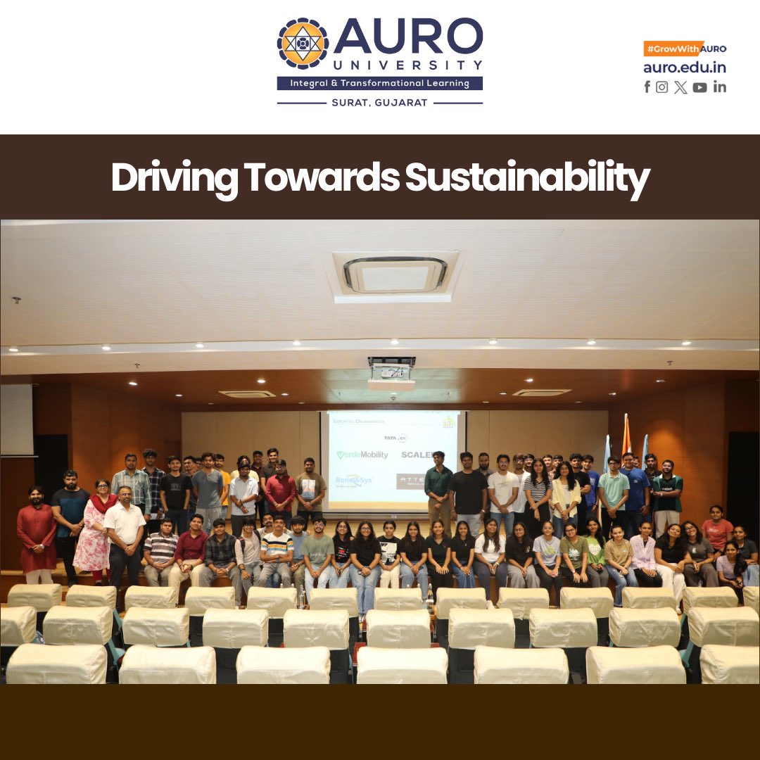 🌍 Towards a Sustainable Future 🚴‍♂️✨

AURO University hosted Mr. Sushil Reddy, Guinness World Record Holder, who inspired students on electric mobility &amp; clean energy. 🌱⚡

#auro #sustainability #cleanenergy #electricmobility #growwithauro