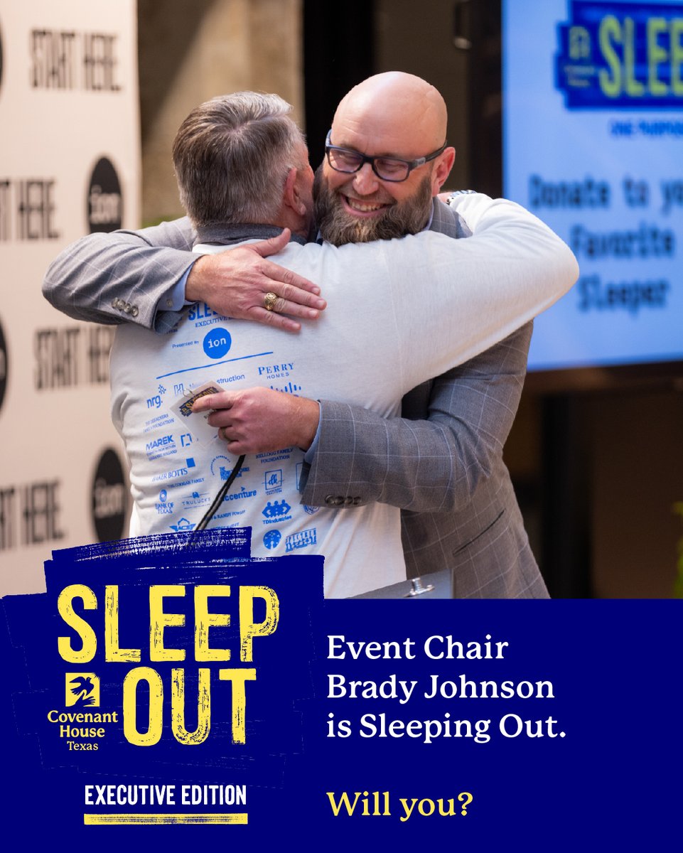 CovenantHouseTX's tweet image. Execs: Sleep Out (Nov 20). Executive Chair Brady Johnson of Hoar Construction says: “Get uncomfortable to help people who are in a very uncomfortable position.” Join us—register via link in bio.

#SleepOut #CovenantHouseTexasCommitment