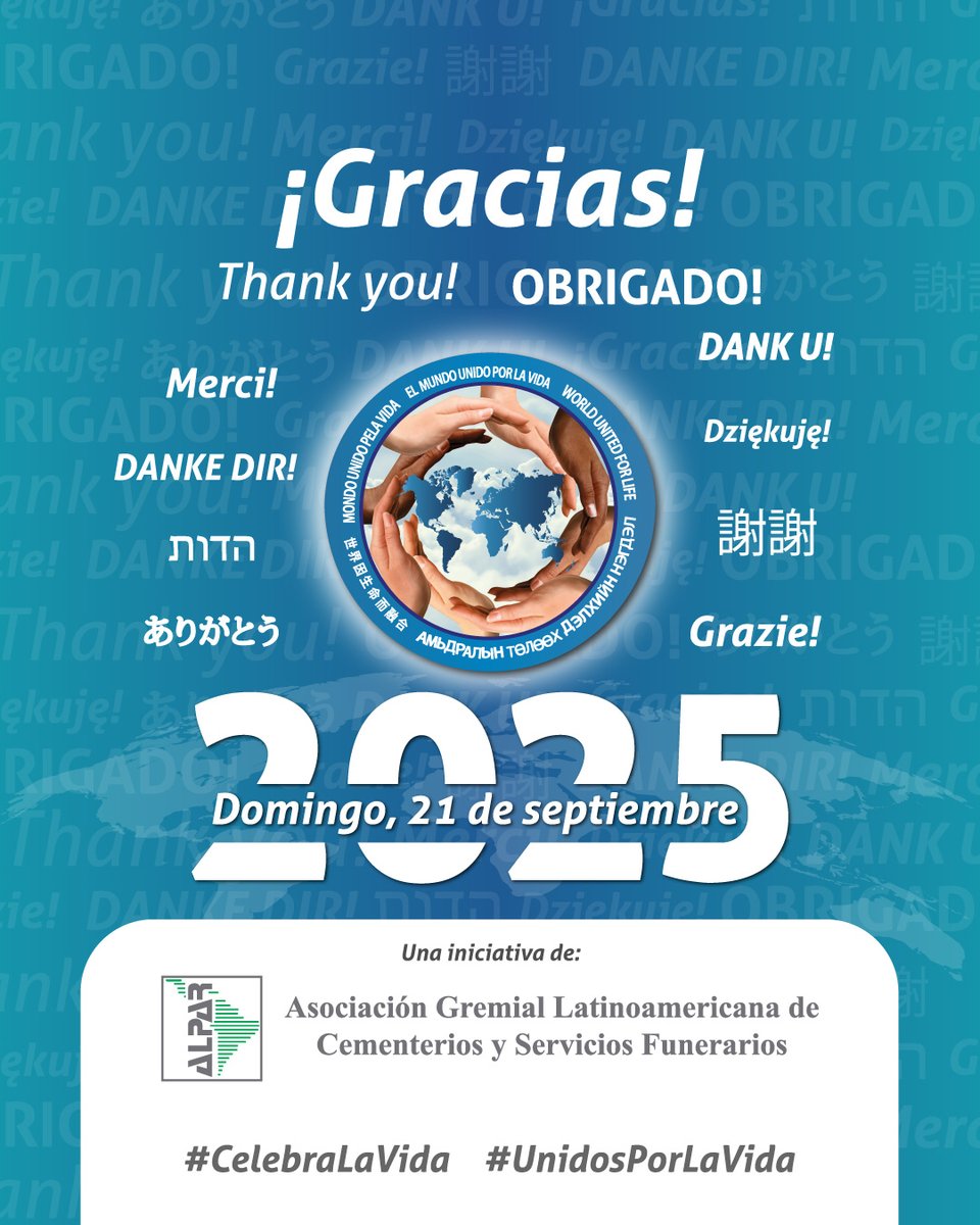 MUPLV's tweet image. ¡Gracias! • Thank you! • Obrigado! • 謝謝 • Grazie! • ありがとう   • תודה • Danke Dir! • Dank U! • Merci! • Dziękuję!
Con éxito el mundo se unió para celebrar la vida en la décima cuarta edición de nuestro movimiento mundial.
👉 facebook.com/share/1BvMDpVT…
#CelebraLaVida