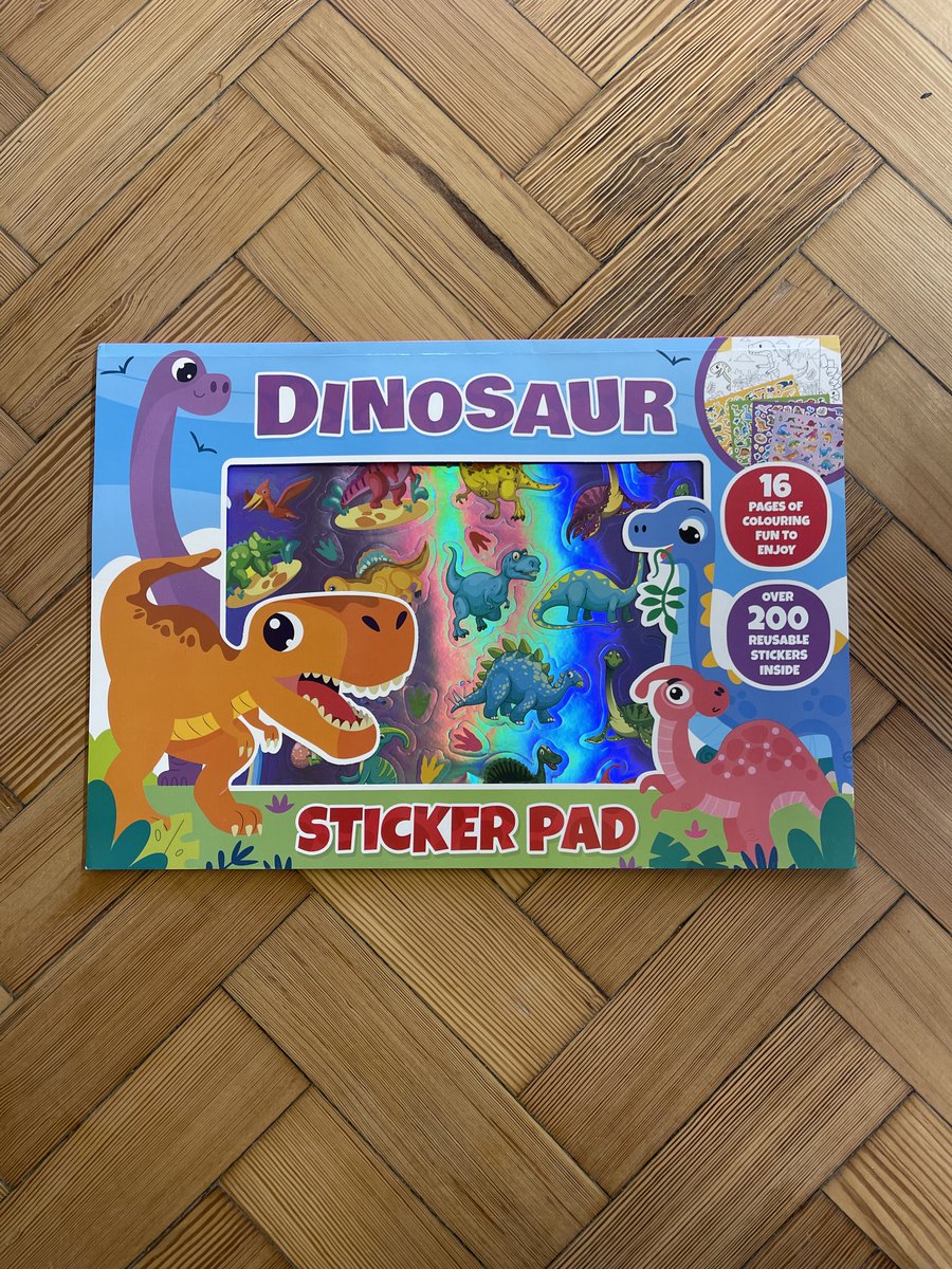 🦖✨ From cute little hatchlings to roar-some T-Rexes - this Dinosaur Sticker Pad has it all!

Packed with 200 reusable stickers and 16 pages of dino colouring fun, your little paleontologists can create endless prehistoric scenes again and again.