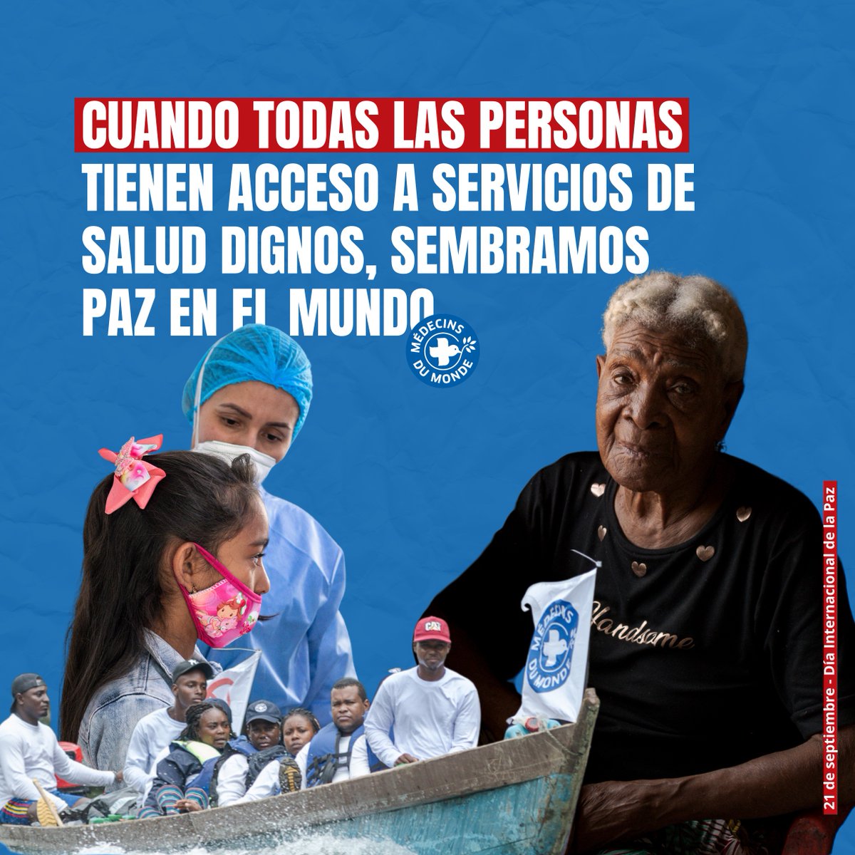 Una sociedad que cuida la vida, la salud física y mental, construye paz, reduce las desigualdades y sana las heridas del conflicto.

¡La salud es cuestión de todas y todos!
______
#DíaMundialdelaPaz