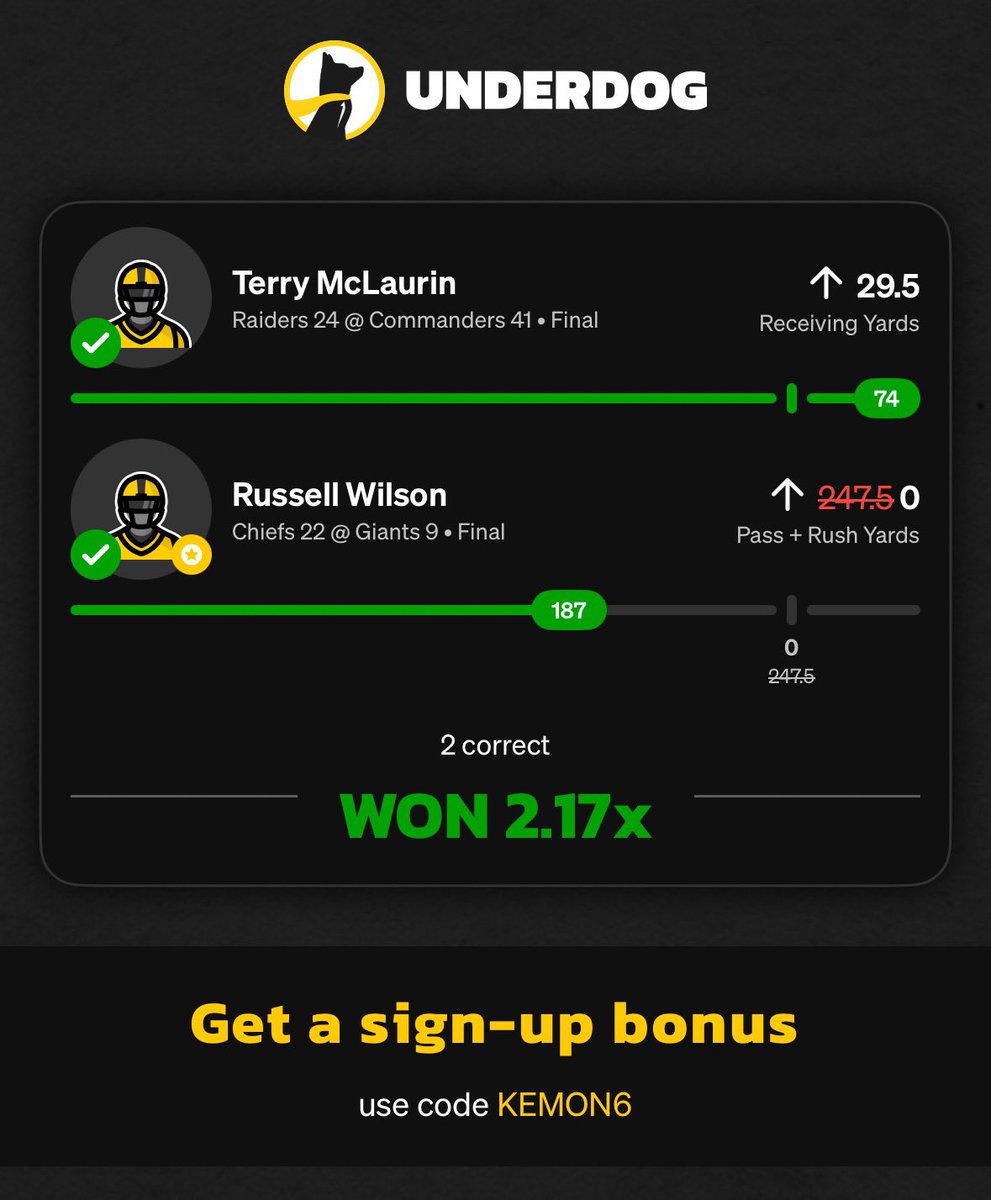 parlay_plug's tweet image. BANGGG WILSON💰 

TERRY STAYS 100% W/ MARIOTA 🤑 

📊 @propsbotai

👇TRY IT FOR FREE

🔗 link.propsbot.ai/lukonATm6tb

#PrizePicks #NFLProp #DailyFantasy #GamblingTwitter #SportsBettingX #PrizePicksNFL #Gambling𝕏