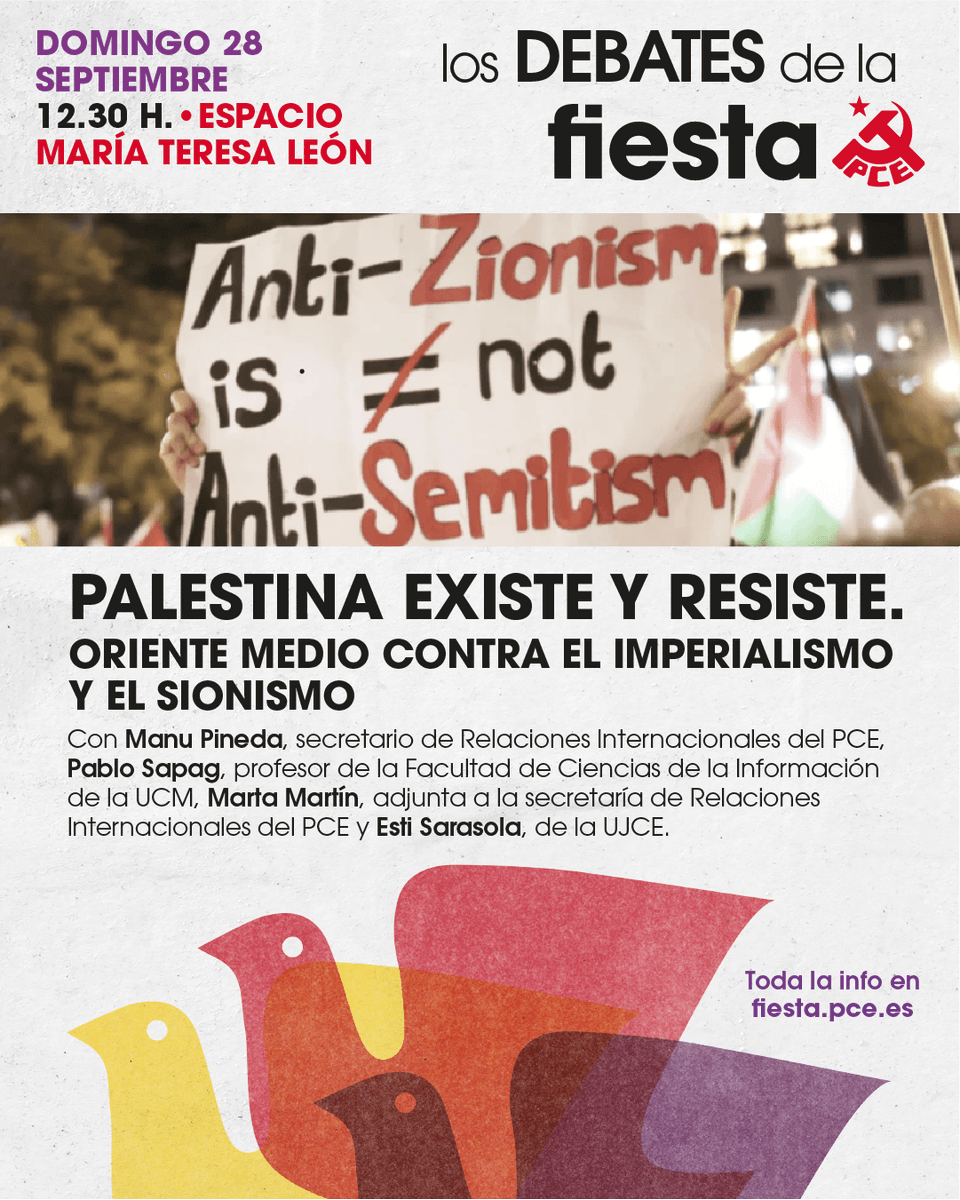 🤷🏻‍♀️ ¿Que todavía no sabes qué vas a ver el domingo de la #FiestaPCE25? ¡Hay para elegir!

🗣️ 5 debates.
📚 7 presentaciones de libros.
🎞️ 2 documentales.

Más ℹ️ en fiesta.pce.es