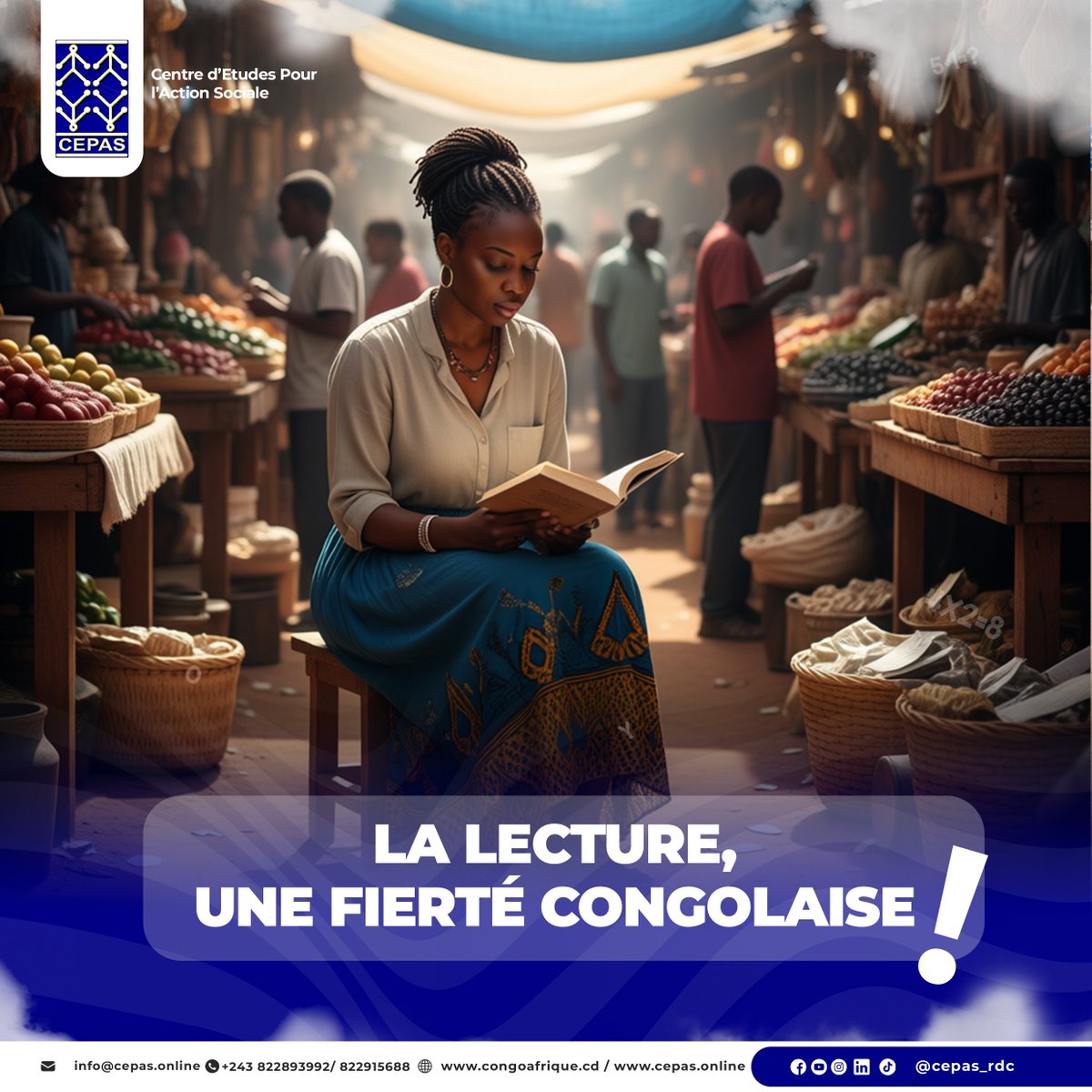 Au Congo, lire n’est pas un luxe, c’est un acte de transformation. Chaque page tournée éclaire l’esprit et nourrit la société.

Venez à la bibliothèque du CEPAS : empruntez, découvrez, partagez. Ensemble, faisons de la lecture une fierté nationale ! 🇨🇩

#CEPAS #Lecture #FiertéCD