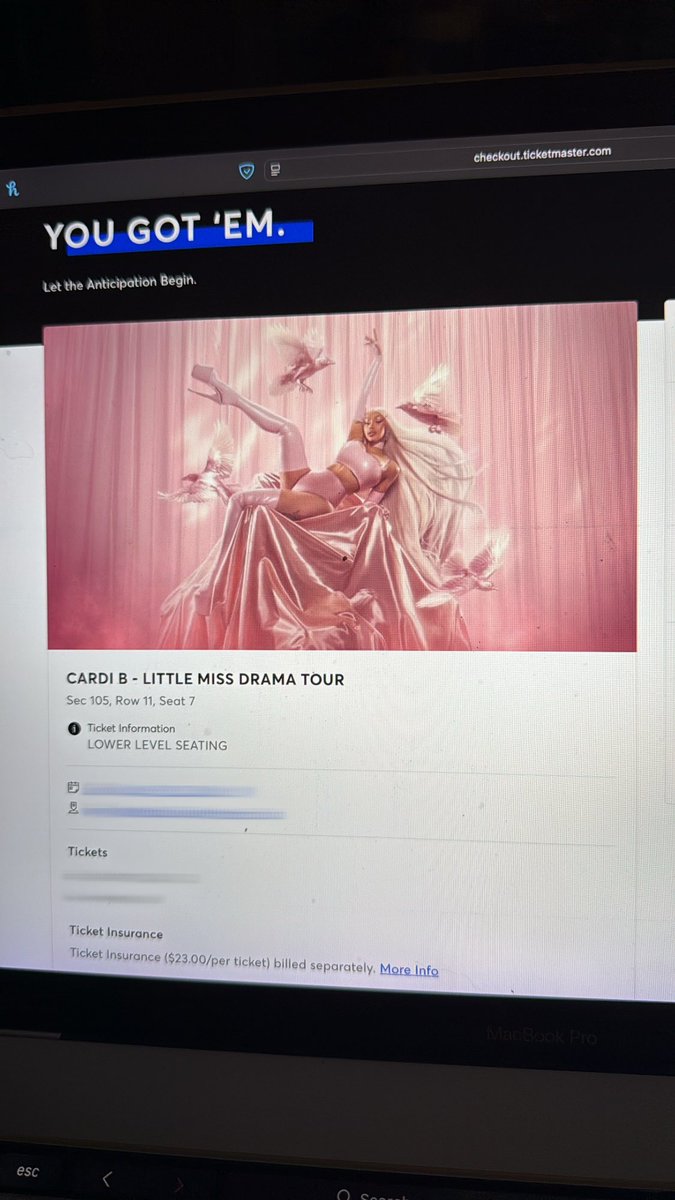 Secured a ticket for the Little Miss Drama Tour to see <a href="/iamcardib/">Cardi B</a> 🥰