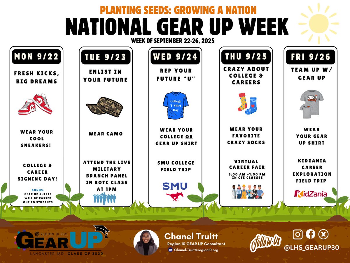 It’s National GEAR UP Week!  Let’s celebrate college &amp; career dreams and the bright future ahead for our LMS students! 🚀 #GEARUPWeek #LMSPride #FutureReady