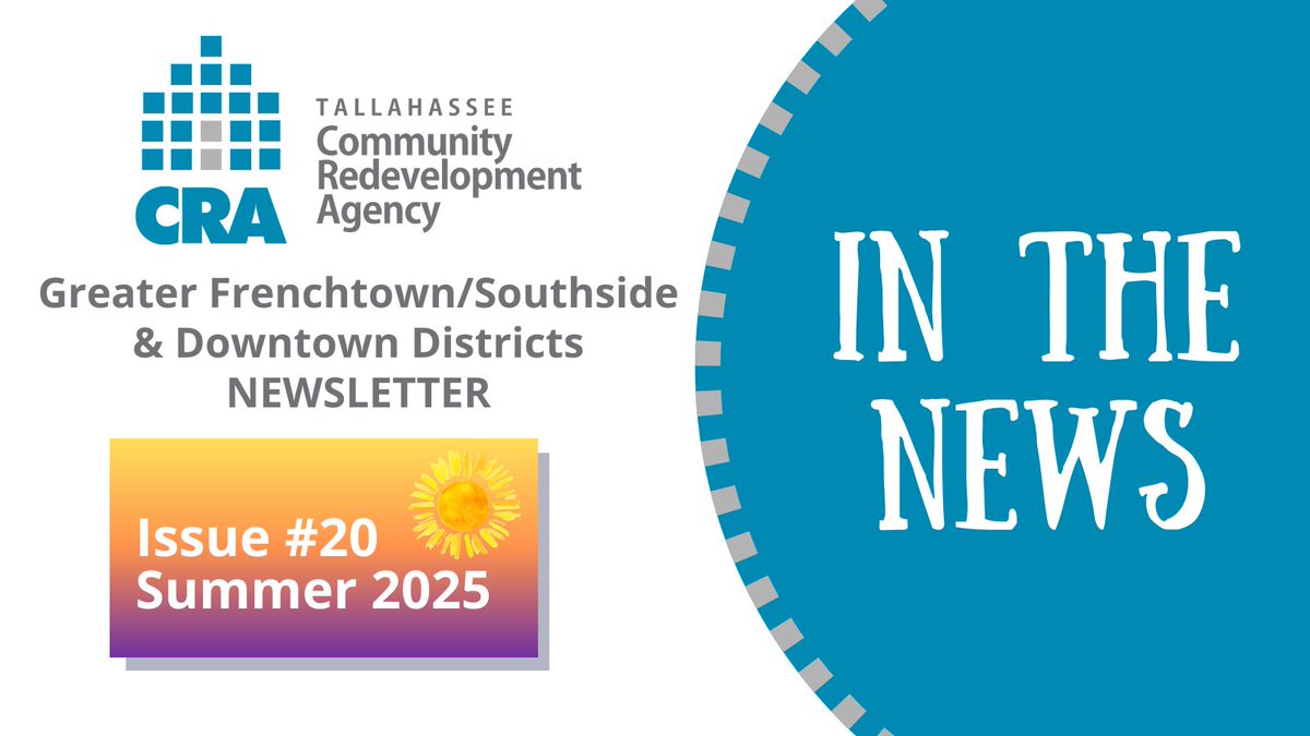 TallahasseeCRA's tweet image. The Tallahassee CRA summer newsletter is here! Stay up-to-date with the latest news and discover more about the valuable work we do in the community.
conta.cc/3IwnuvR
#redevelopmentworks