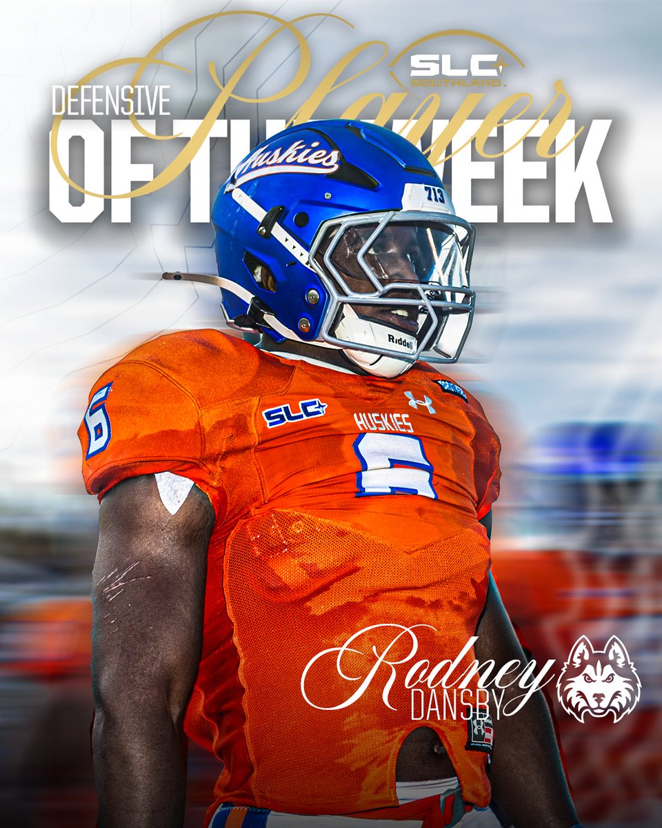 Southland Conference (@southlandsports) on Twitter photo HERE COMES RODNEY 😤
Linebacker Rodney Dansby of <a href="/HCUFootball/">HCU Football</a> has been named the Southland Football Defensive Player of the Week!
📰 rebrand.ly/d7b9fr5 HERE COMES RODNEY 😤
Linebacker Rodney Dansby of <a href="/HCUFootball/">HCU Football</a> has been named the Southland Football Defensive Player of the Week!
📰 rebrand.ly/d7b9fr5