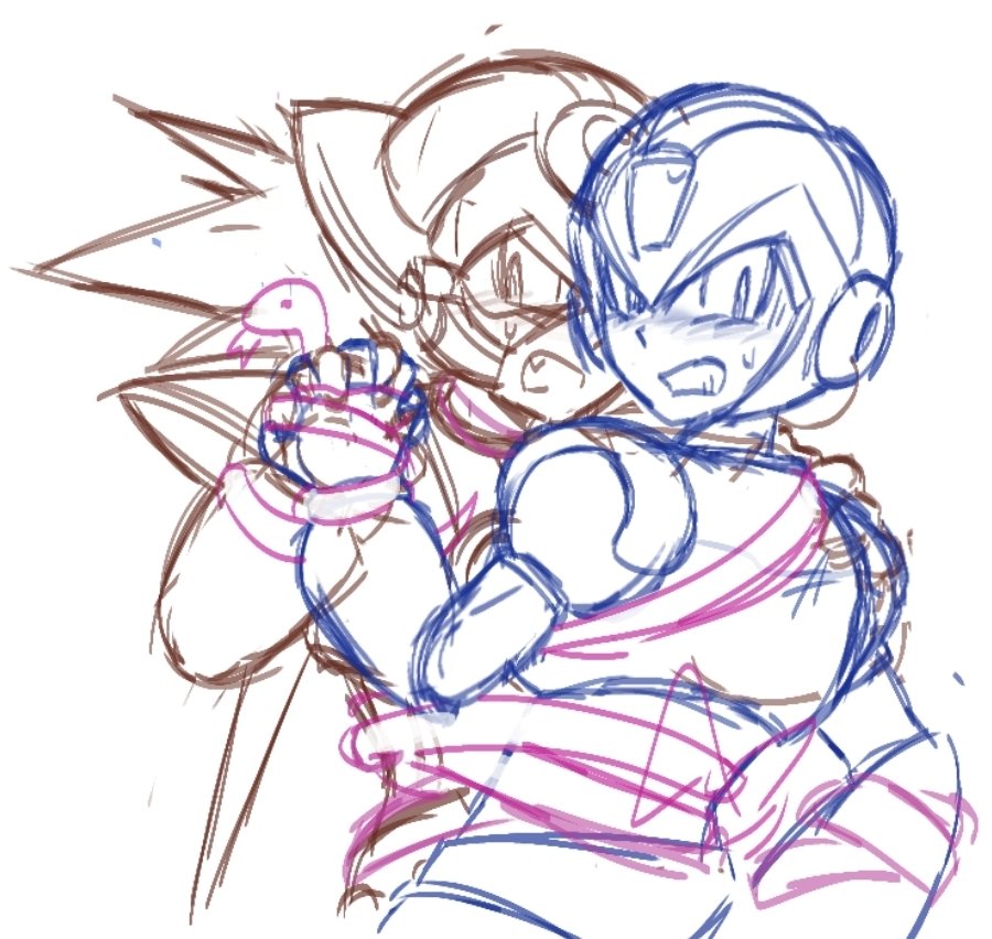 grandmachaser's tweet photo. doodle gift for @daconceptofluv im going to hell for not knowing anything about megaman https://t.co/GdFZzIytcT