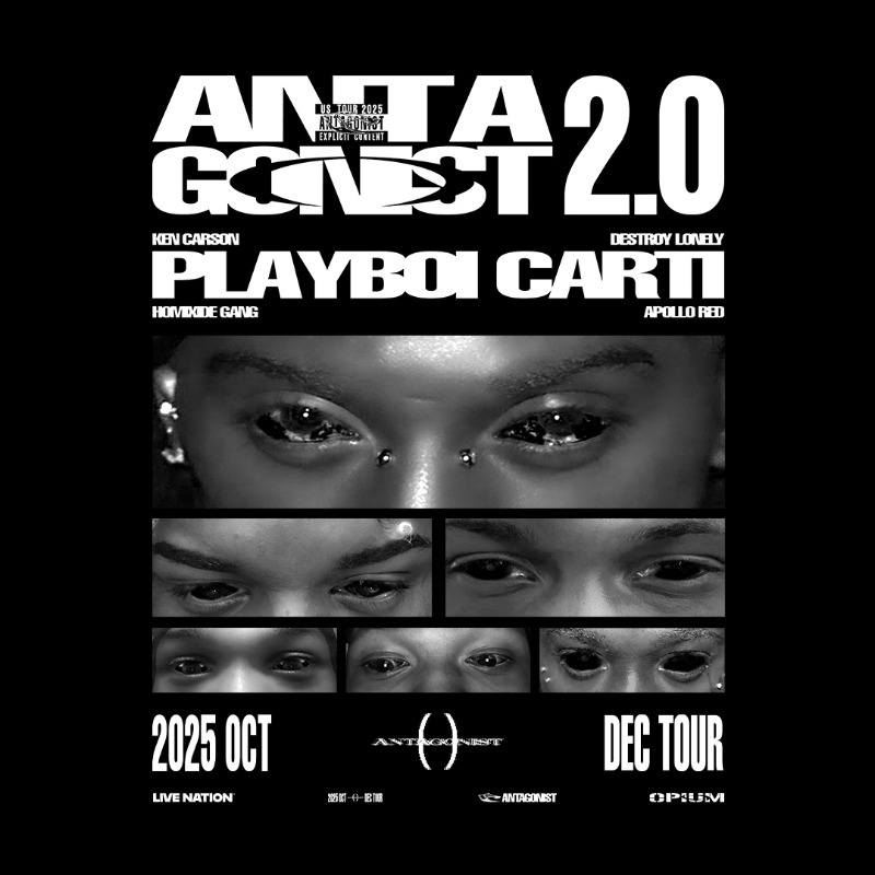 Destroy Lonely公式T L 黒 OPIUM限定ツアーT / 2025 PLAYBOI CARTI • KEN CARSON • APOLLO RED • DESTROY LONELY