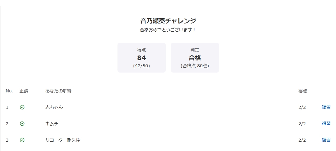 NEET_kibousya's tweet image. 素敵な企画に大感謝です！
とても楽しかったです！！
実は最初は不合格になってしまい…
反省しています😥
#ReGLOSS検定